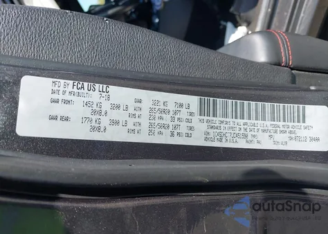 2018 Dodge Durango R/T Rwd из США, поврежденный, VIN 1C4SDHCT7JC451590